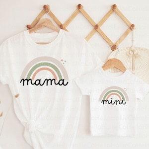Mama und Mini PNG, Mama Regenbogen Regenbogen, Boho Mama, Mama Leben, Mama Sublimation Design, Direkter Download