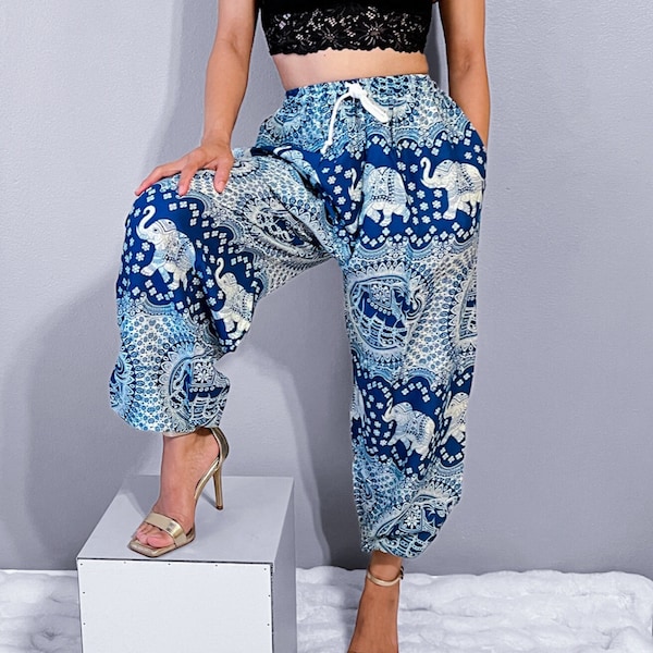 Thai Drawstring Elephant Pants S - M