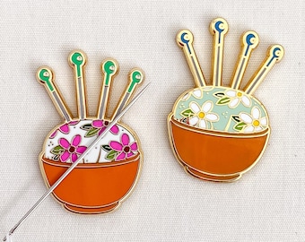 Enamel Magnetic Needle Minder: Sewing Accessory