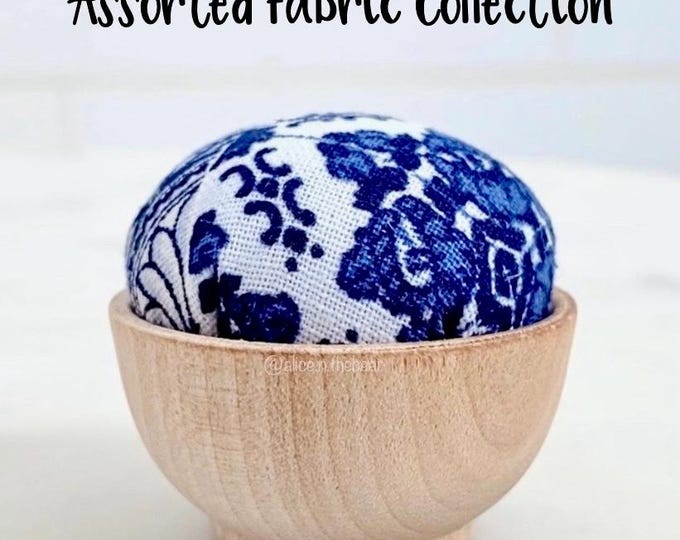 Mini Needle Sharpening Pincushion: Emery Sand filled, Assorted Fabrics