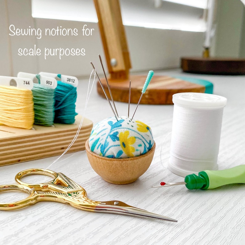 Mini Needle Sharpening Pincushion: Emery Sand filled, Assorted Fabrics image 3