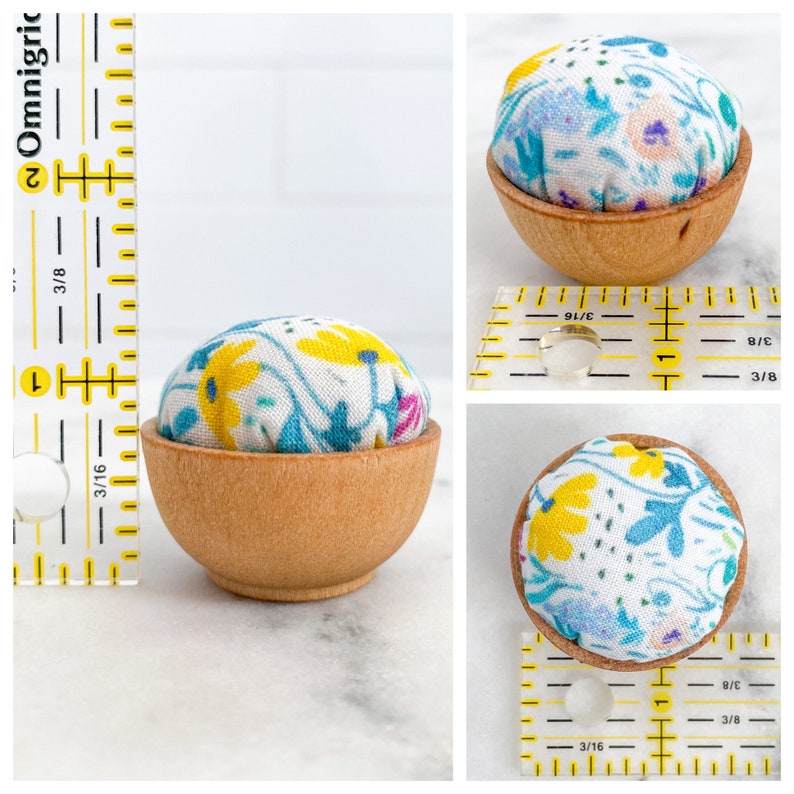 Mini Emery Sand Filled Pincushion Assorted Fabric Collection image 3