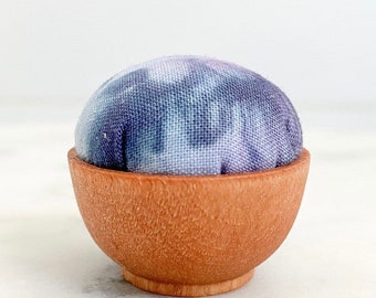 Mini Emery Sand Filled Pincushion feat. Ice dyed fabric by Concetta Velasquez