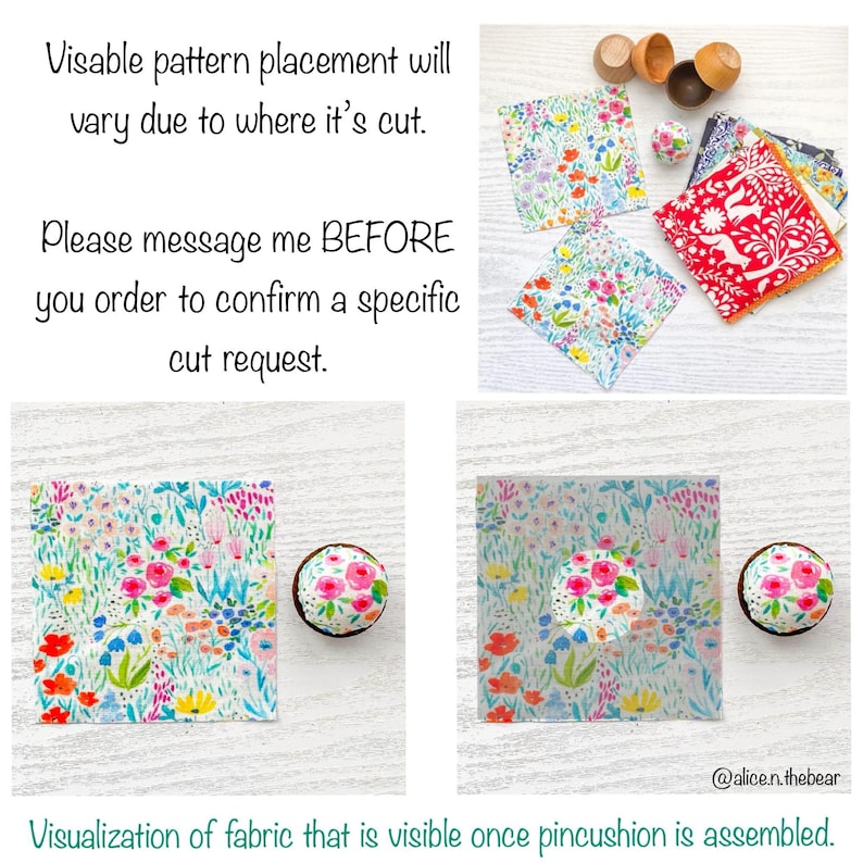 Mini Needle Sharpening Pincushion: Emery Sand filled, Assorted Fabrics image 4