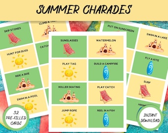 Afdrukbare zomercharades: act-it-of-draw-it-game (pdf-download)