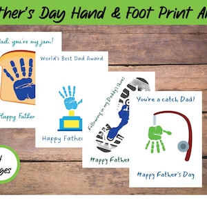 Father&#39;s Day Hand & Foot Print Art, DIY Handprint and Footprint Keepsakes