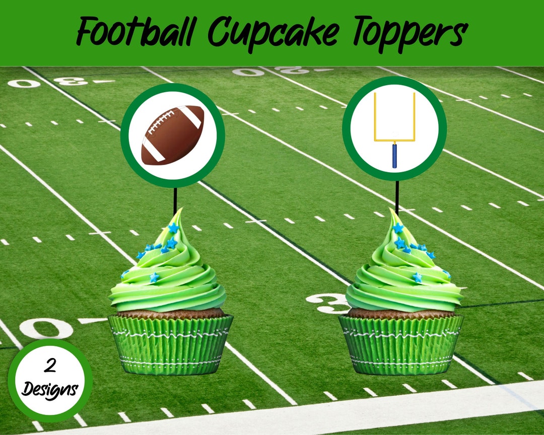 Football Cupcake Toppers, Football DIY Cake Toppers, Gameday Party