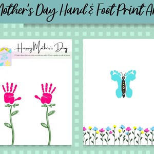 Muttertag Hand- & Fußabdruck-Kunst, DIY Handabdruck- und Fußabdruck-Andenken