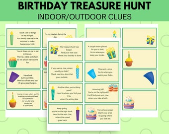 Birthday Treasure Hunt: Fun Printable Game for Kids (PDF)