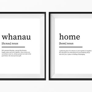 New Zealand Maori Whanau (Family) & Home Definition Digital Print Set