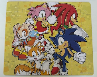 Sonic The Hedgehog Sonic, Knuckles, Tails, Amy, Cream the Rabbit Small Puzzle Glued