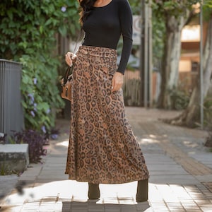 Leopard maxi skirt queen cheap