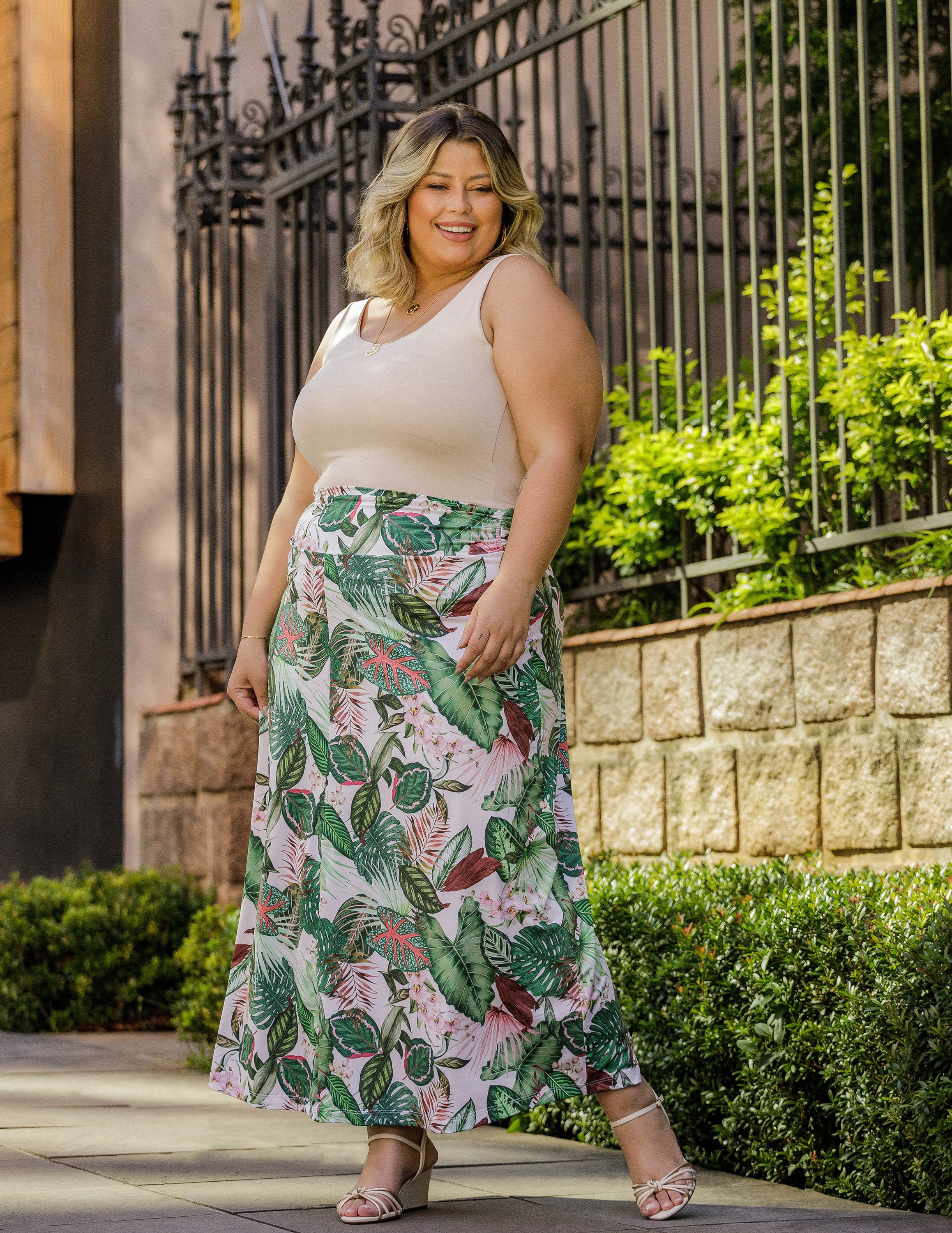 Cotton fold over maxi skirt cheap