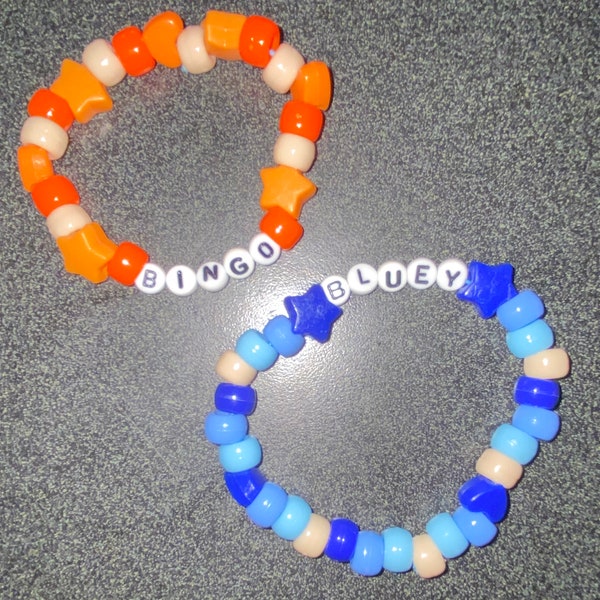 bluey and bingo pony bead bracelets