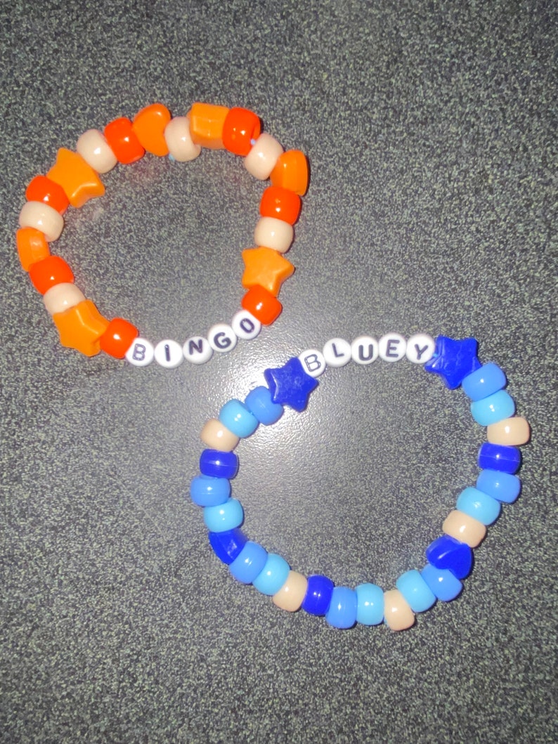 Bluey and Bingo Pony Bead Bracelets Etsy