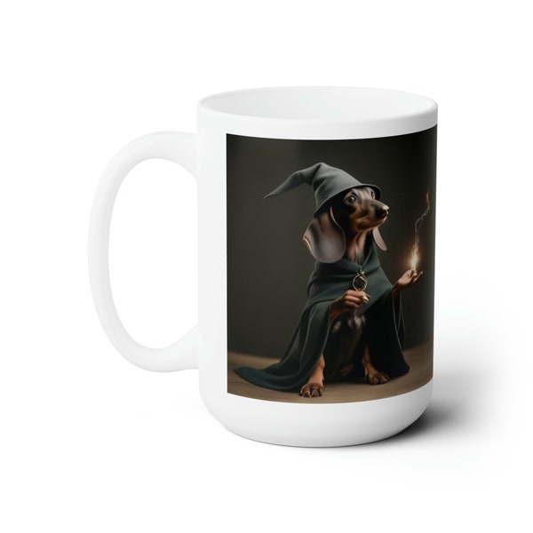 Dachshund Wizard Coffee Cup, Novelty Mug, Cute Tea Cup, Magic Dog Lover Gift, Funny Coffee Mug,  Gift for Dog lover Doxie Gift