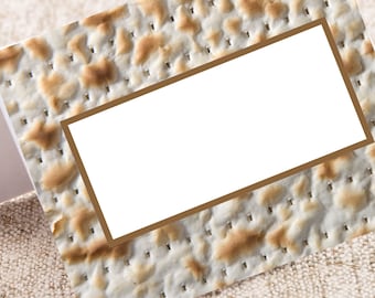 Fillable Matzah place card, Passover place cards, Pesach seder placecards, Matzah, Seder decor
