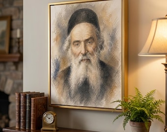 Chofetz Chaim Painting – Jewish Wall Art | Rabbi Portrait | Torah Scholar Artwork