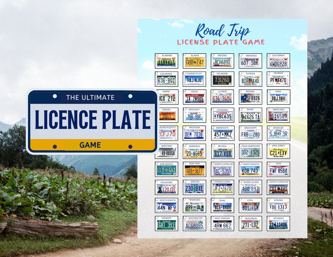 License Plate Adventure Printable Game With Real License Plate Images