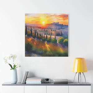 Jerusalem Hills - Jewish Art on Canvas