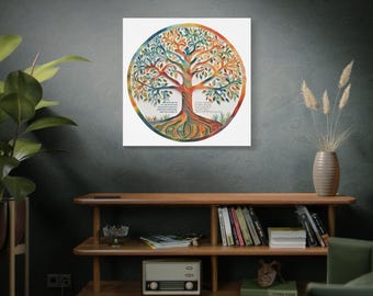 Árbol de la Vida con Birkat HaBayit – Decoración de pared con bendición judía para el hogar – Regalo de judaica