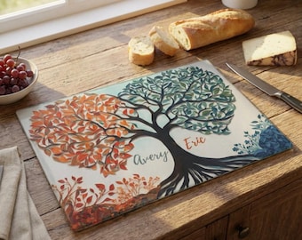 Personalisierte Baum des Lebens Hochzeitsgeschenk | Glas Schneidebrett