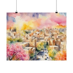 Jerusalem Watercolor Art - Old City Jerusalem- Israel Art