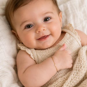 Jewish Baby Tennis Bracelet • Sterling Silver Baby Bracelet • Safe Judaica Jewelry for Infants