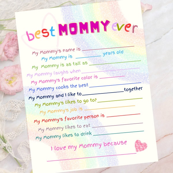 My Mommy and Me A Fun Mother's Day Questionnaire, Make a Memory with Our Mother's Day Questionnaire, Celebrate Mom