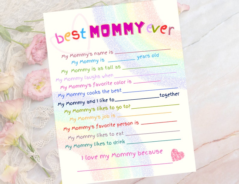 My Mommy and Me A Fun Mother's Day Questionnaire, Make a Memory with Our Mother's Day Questionnaire, Celebrate Mom image 1