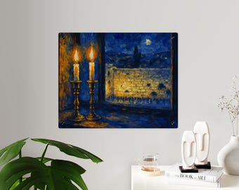 El Muro de las Lamentaciones de noche - Arco de Jerusalén - Velas de Shabat