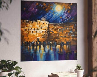 Judisk konst, Kotelmålning, Judaisk konst, Västra muren, Jerusalem Israel, Kosel, Klagomuren