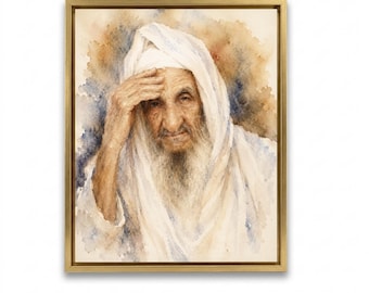 Baba Sali Painting – Jewish Wall Art | Gra Portrait | Torah Scholar Artwork
