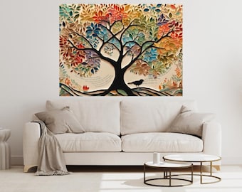 Tree of Life Birkat HaBayit Art,  Jewish Judaica Wedding Gift, Unique Jewish wedding gift, Israel art
