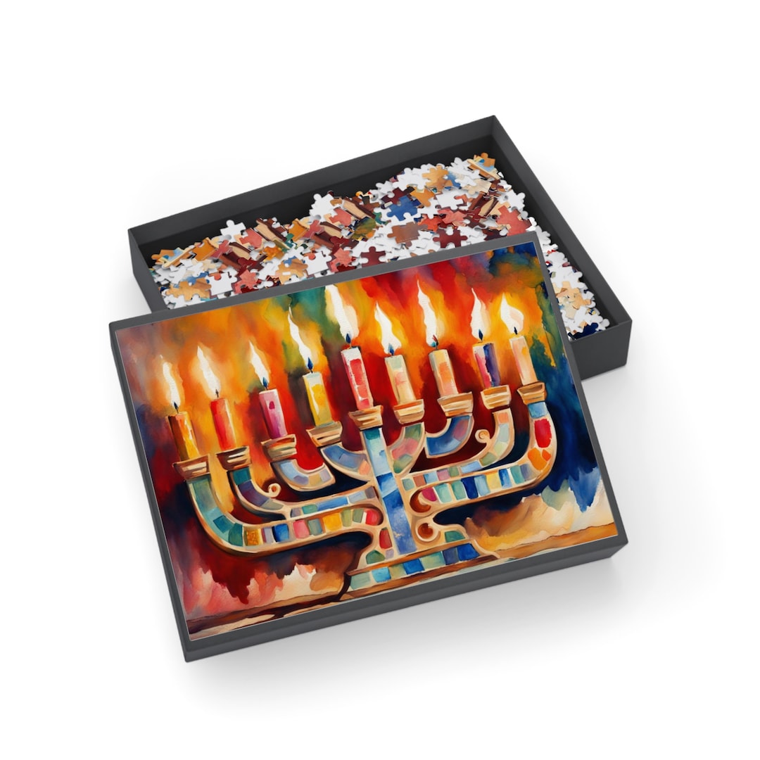 Chanukah Puzzle, Hanukkah Gift, Happy Hanukkah, Jewish Puzzle, Menorah