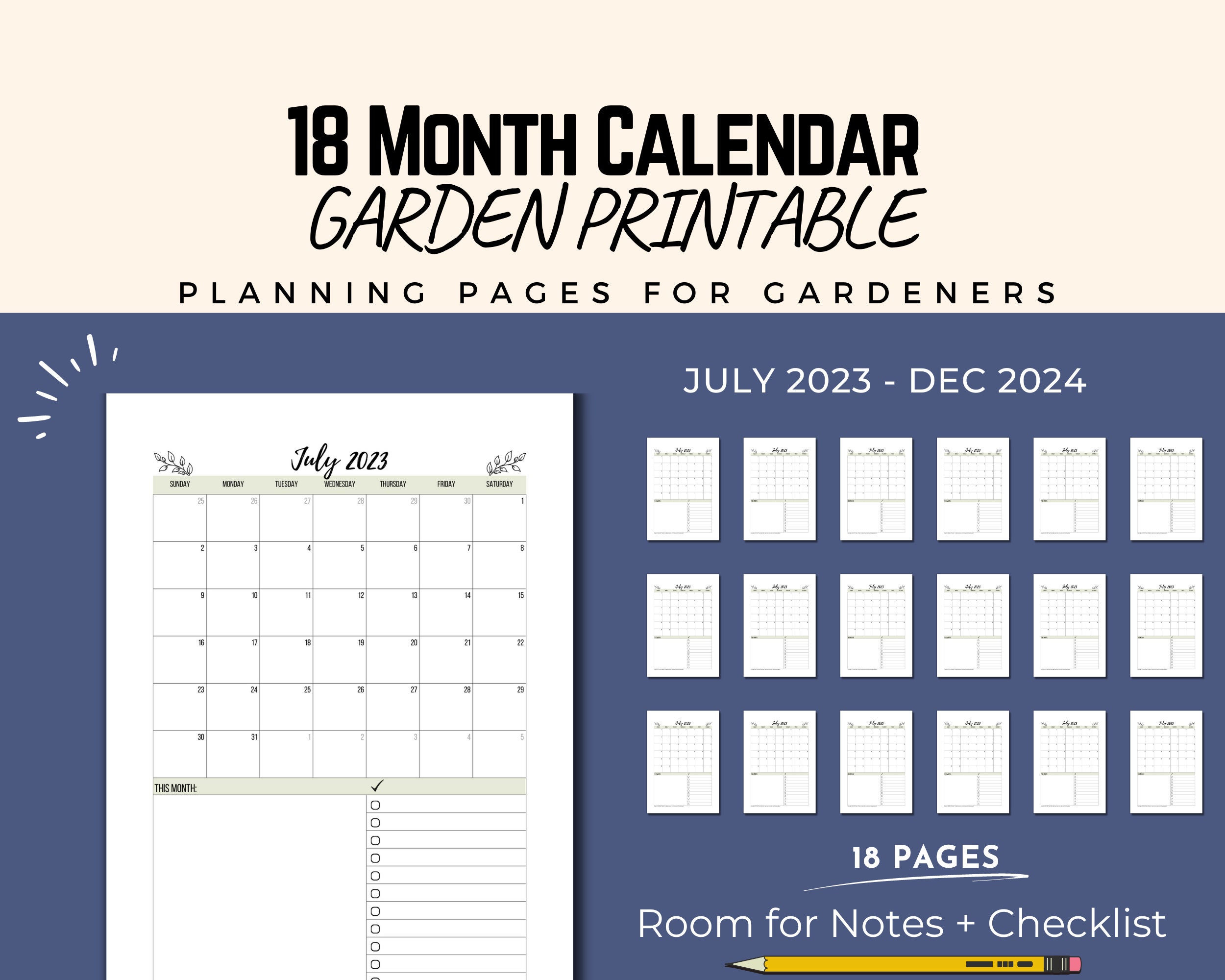 Garden Planner Calendar Printable 2023 and 2024 Printable Etsy Garden Planner Calendar Printable 2023 and 2024 Printable Etsy