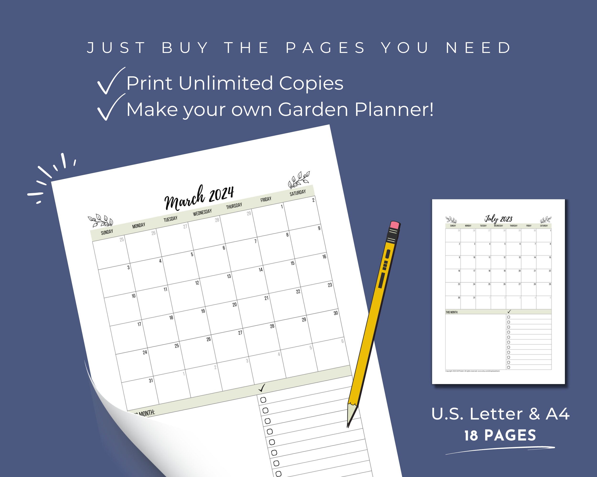 Garden Planner Calendar Printable 2023 and 2024 Printable Etsy Garden Planner Calendar Printable 2023 and 2024 Printable Etsy