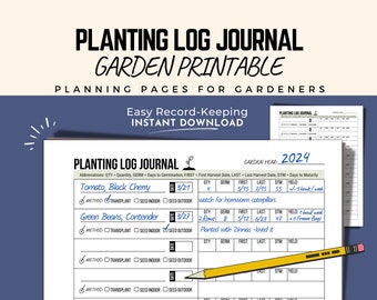 Planting Log Garden Journal Printable (PDF)