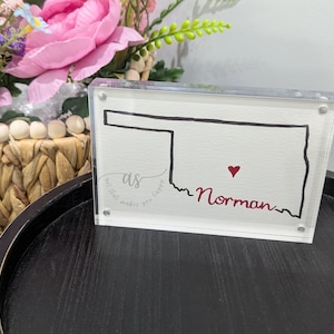Watercolor State Outline with Heart | Graduation Gift  |  University Art  |  City Art  |  State Art  |  Okahoma |  Norman  |  Stillwater
