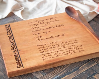 Personalized Handwritten Recipe Engraved Cutting Board for Nana, Custom Heirloom Kitchen Gift, Family Keepsake, Mother&#39;s Day gift her Aunt