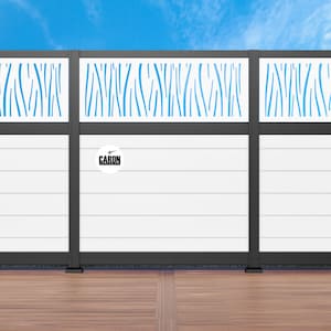 Privacy panels Waves/Aluminium/Exterior privacy screen/Room divider/Exterior screen/Decorative wall panel/Fence top