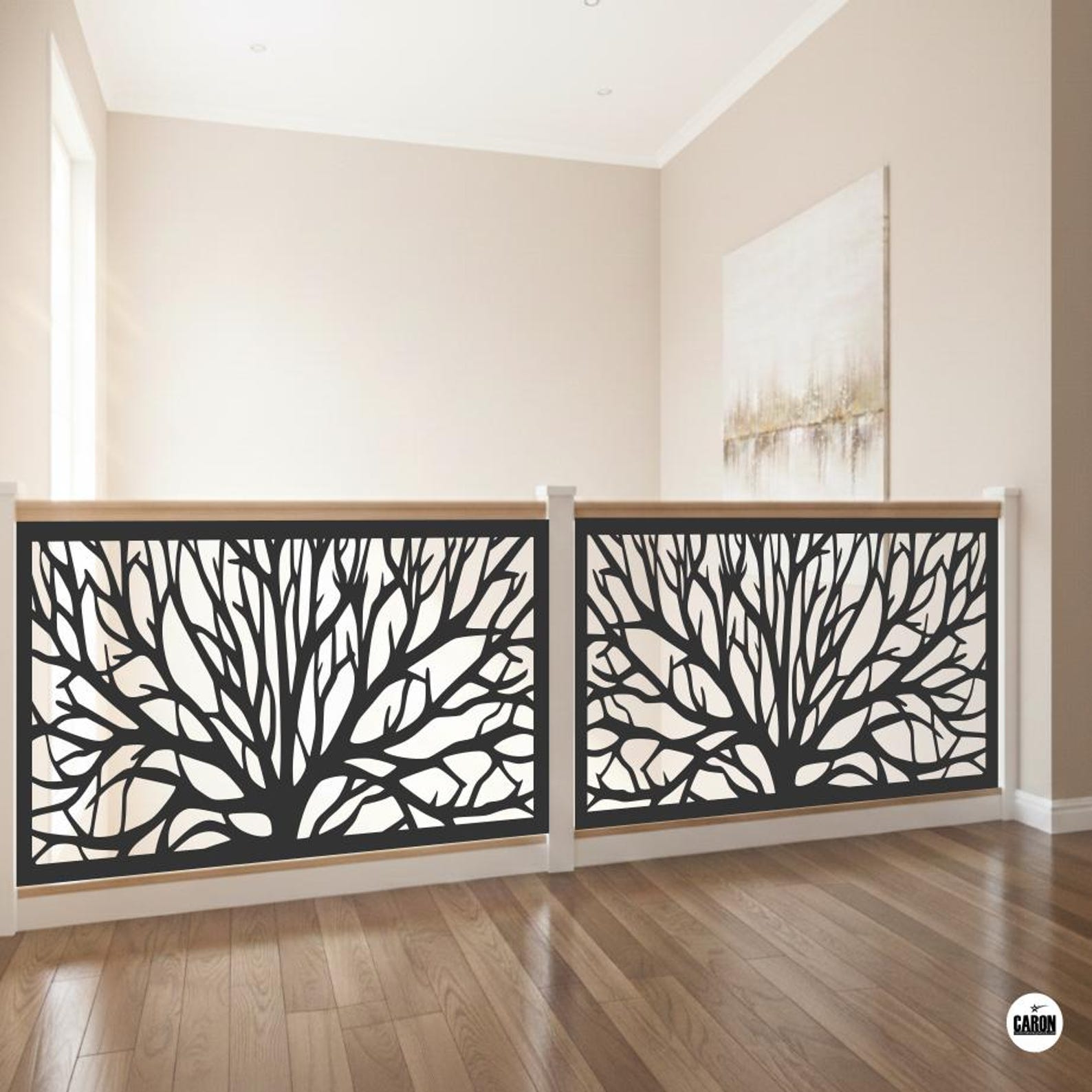 Laser-cut Aluminum Railing – Tree A Model | Modern Stair Railing and ...