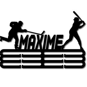 Hockey / Baseball Medal Hanger / Medal Holder / Personalized / Wall Art / Birthday Gifts / Christmas Gifts / Sports /