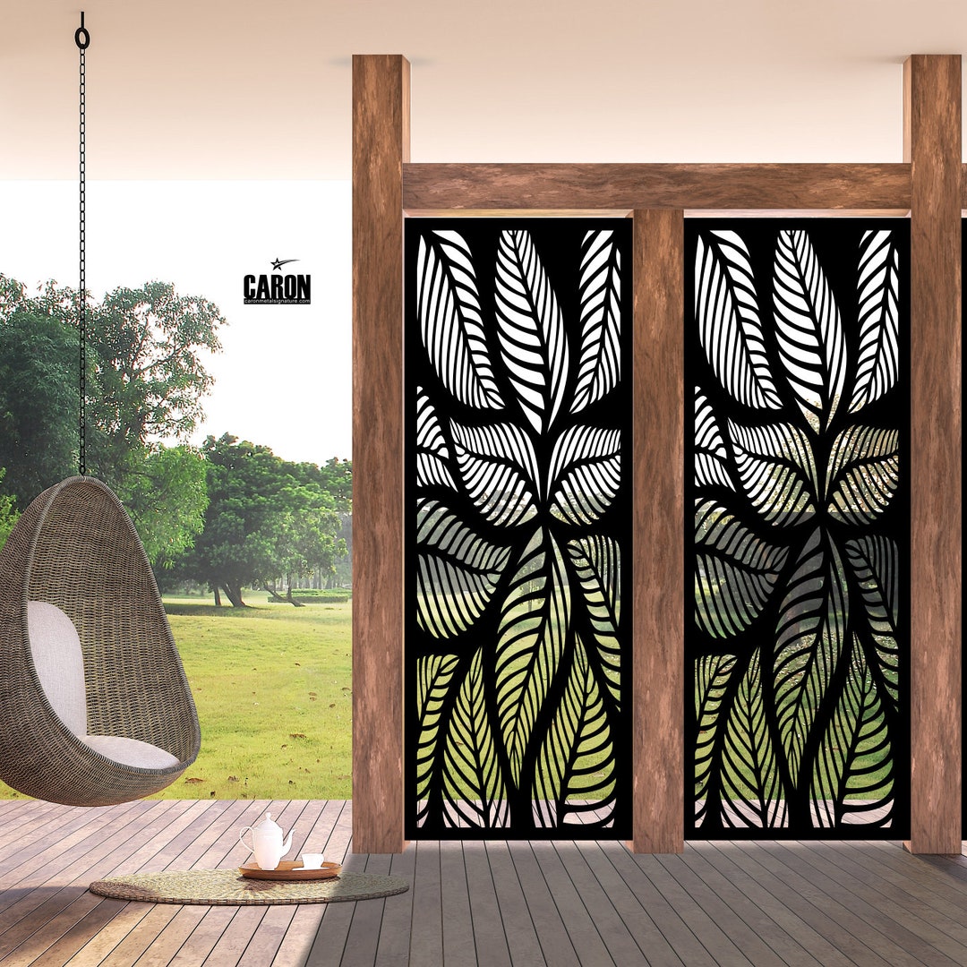 Tropical Leaf Privacy Panels/aluminum/exterior Privacy Screen/room ...