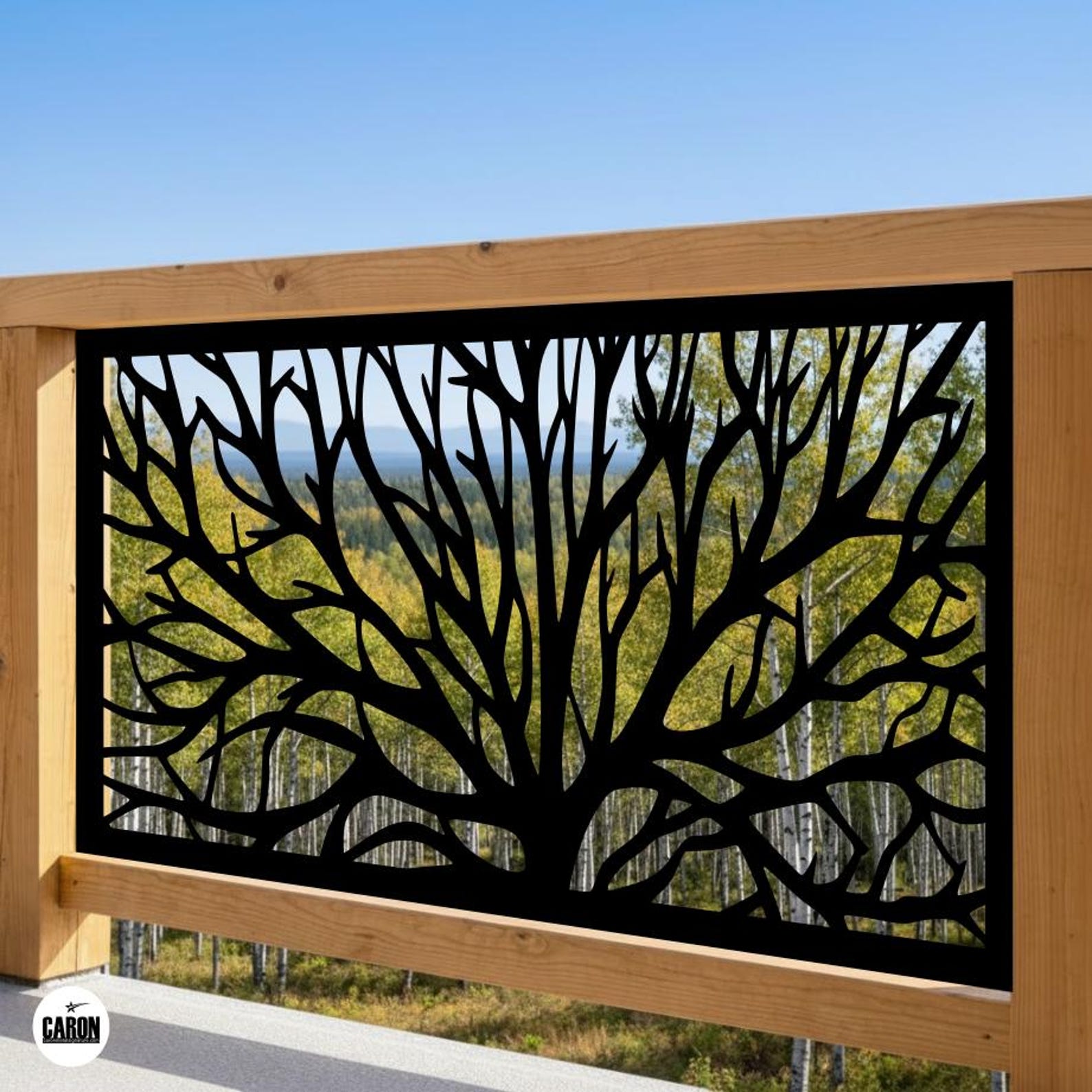 Laser-cut Aluminum Railing – Tree A Model | Modern Stair Railing and ...