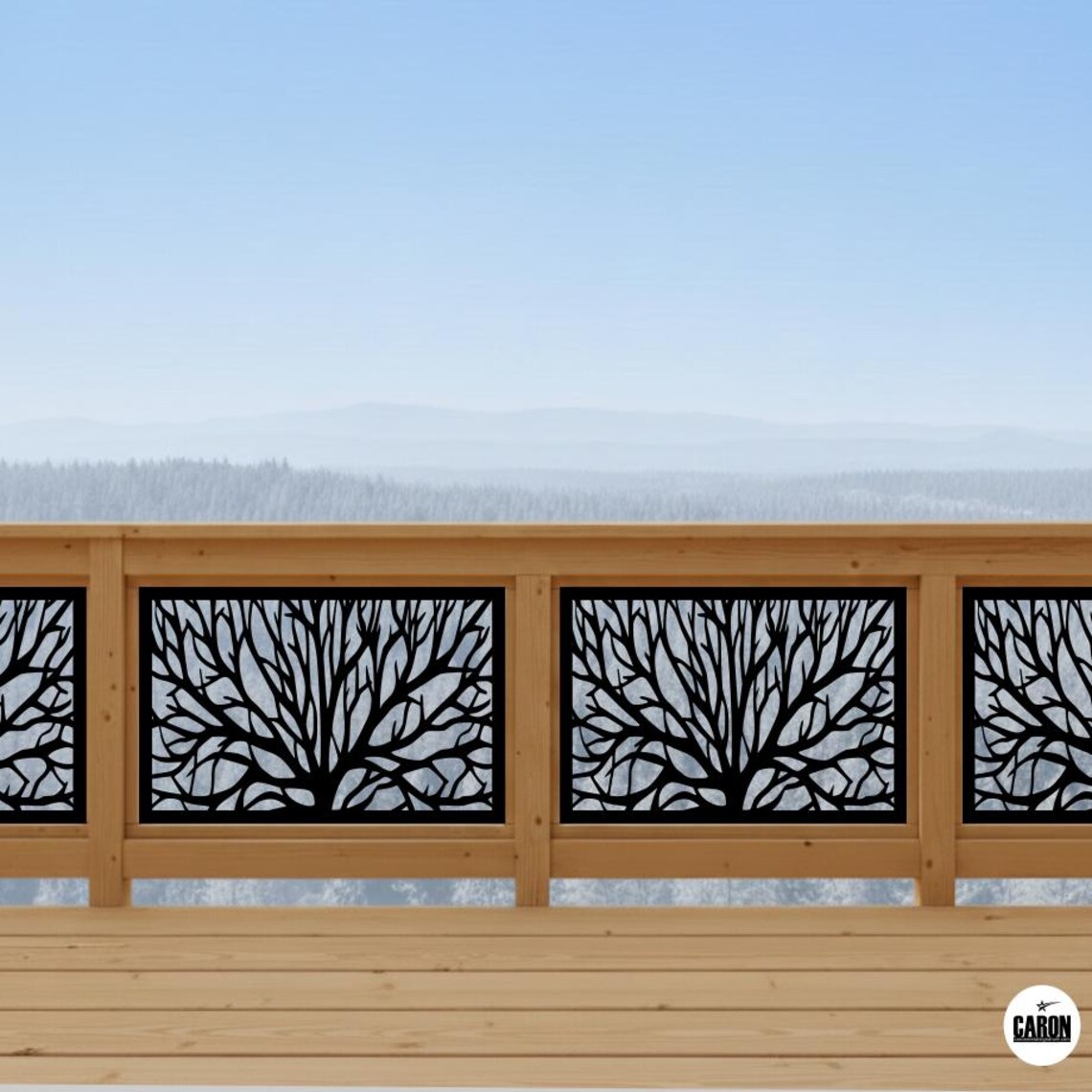 Laser-cut Aluminum Railing – Tree A Model | Modern Stair Railing and ...