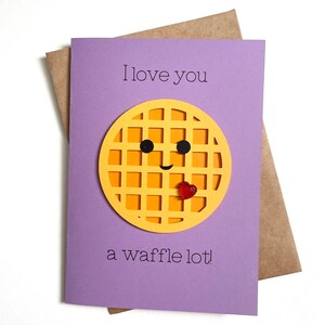 Fait à la main, je t’aime une carte waffle lot