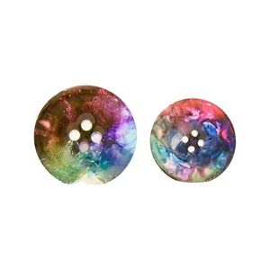 Handmade Watercolour Buttons, Unique Resin Ink Design, Perfect for Crafting & Fashion, Artisanal Gift image 6