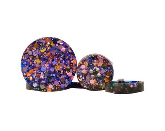 Unique Handmade Disco Dust Buttons - Colour-Changing Glitter, Decorative 30mm/25mm/20mm, Perfect for Crafters & Sewers