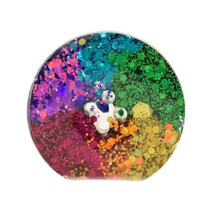 Handmade Rainbow glitter buttons 25mm and 30mm